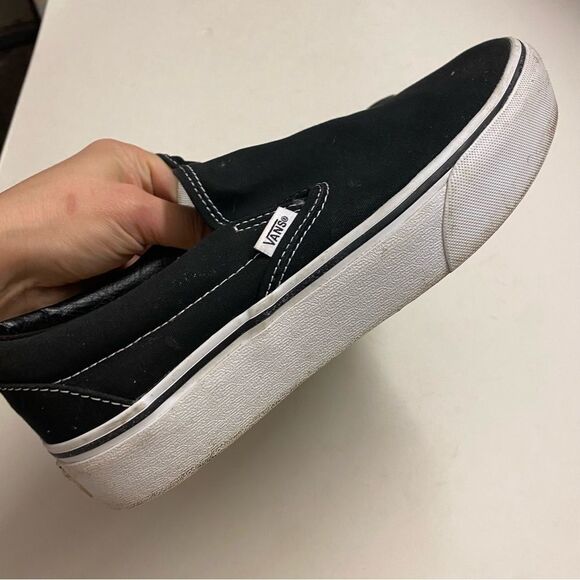 Vans Sneaker classic black canvas Skater Grunge Slip On shoes 7.5 mens 9 womans - Picture 2 of 7